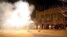 Els Diables de l'Espluga acullen el foc convidat dels Carranquers de Cervera