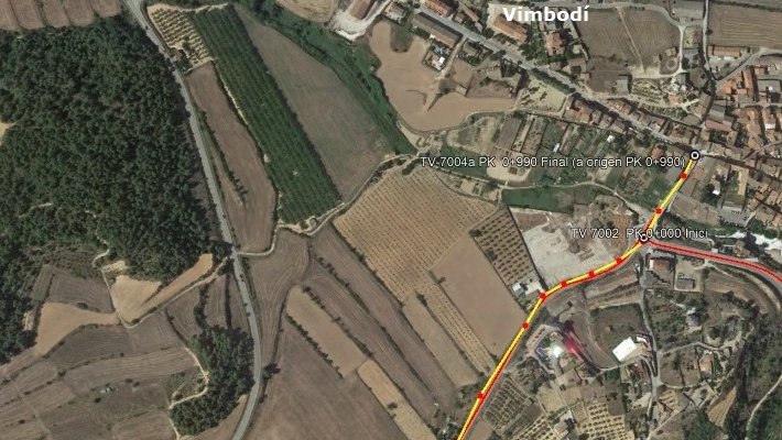 Obres a la carretera TV-7004a de Vimbodí fins al 6 de març