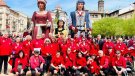 Els Amics dels Gegants de Montblanc i els grallers fan ballar Els Veguers a Manlleu