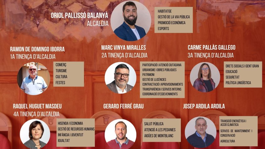 Aquest és el cartipàs municipal de l'Ajuntament de Montblanc