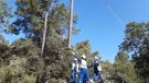 Endesa renova amb helicòpter 14 suports d’una línia de mitjana tensió a Rojals i al Pinetell