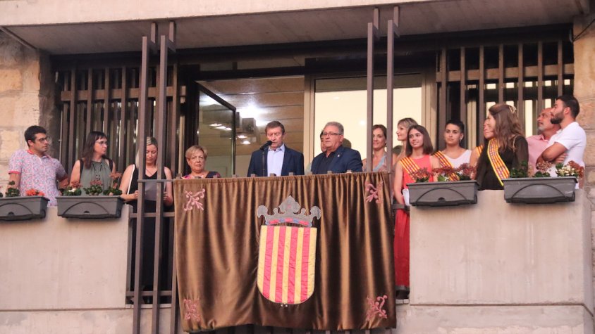 Moment del pregó de dissabte a càrrec de Josep Maria Mateu Pons