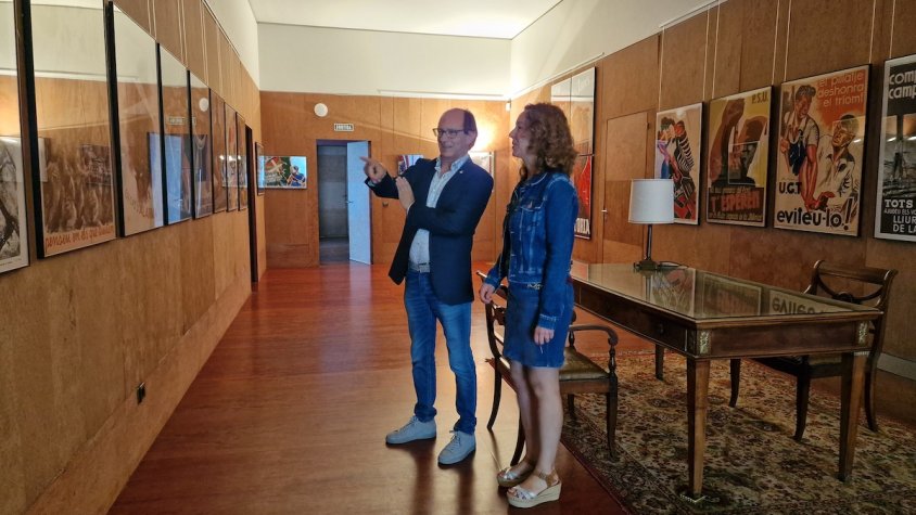 Visita institucional de Joan Canela com a president del Consell Comarcal a Poblet