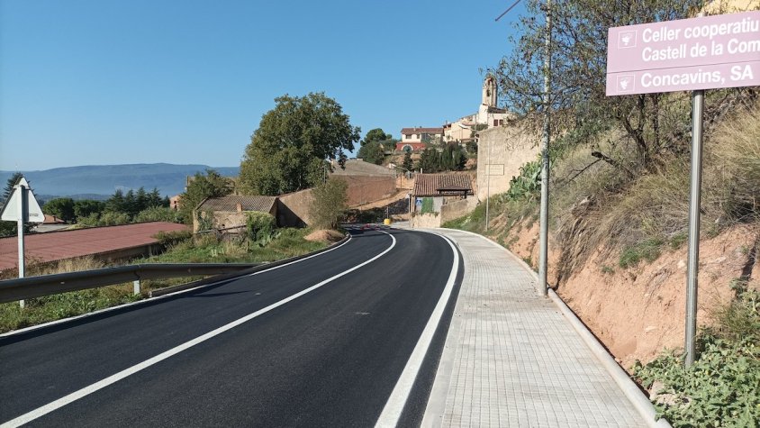 Finalitzen les obres de millora de la T-242 al seu pas per Barberà de la Conca 