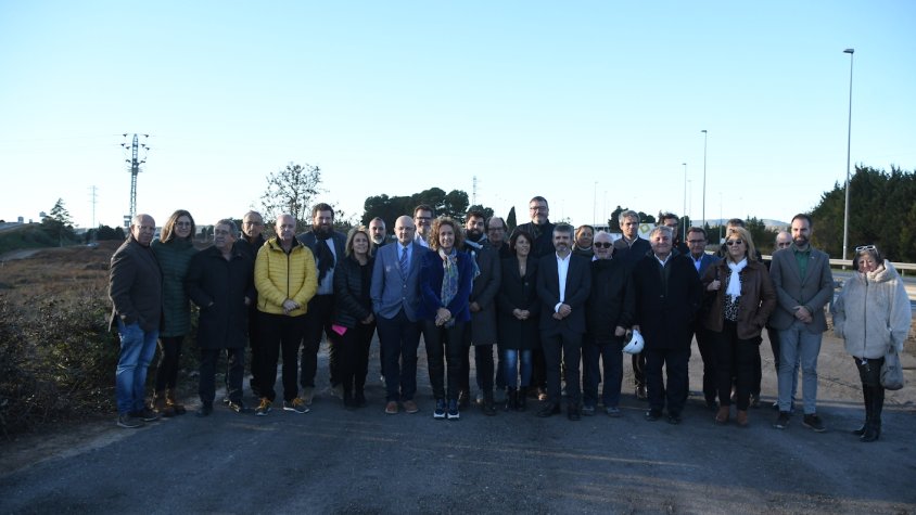 Ester Capella visita les obres del polígon logístic de Cimalsa a Montblanc