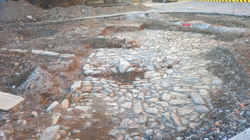 Imatge de les obres amb les restes arqueològiques