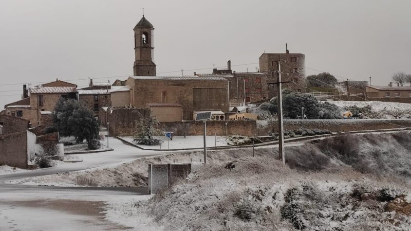 Neva en diferents pobles de la Conca de Barberà per sobre dels 700 metres