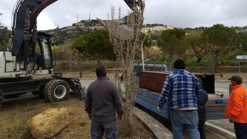 Es col·loca el monument commemoratiu de l'Any V855 que celebrava la donació reial del lloc de Vilanova a Pere d'Avellà
