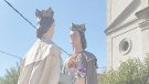 Els renovats gegants de Santa Coloma de Queralt, a punt per la Festa Major