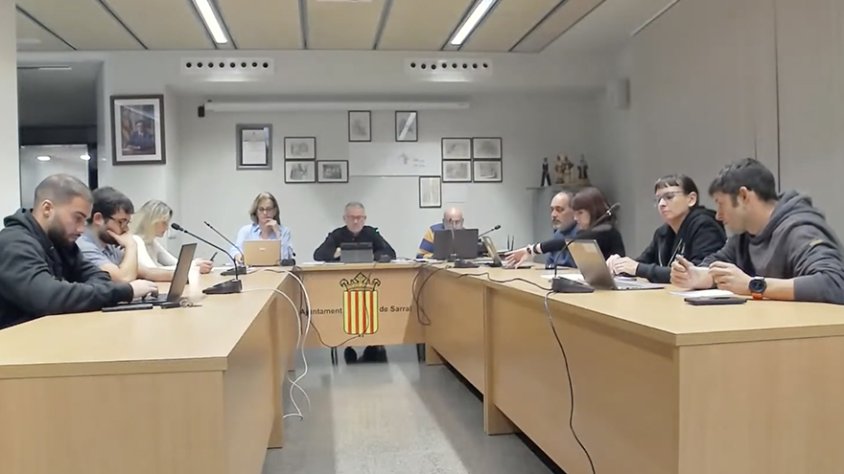 Instant del ple de Sarral celebrat el 30 d'octubre