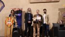 Josep Planaspachs rep el premi Pont Vell de Poesia de Montblanc