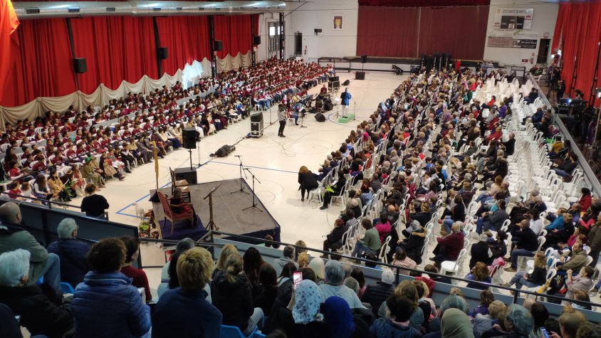 Imatge d'arxiu de quan la cantata escolar es va fer a Montblanc el 2019