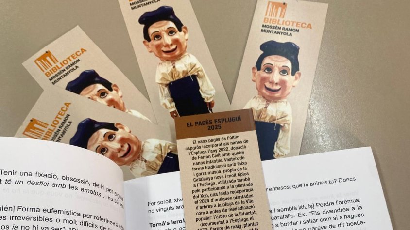 La Biblioteca Mossèn Ramon Muntanyola presenta el nou punt de llibre amb el nano capgròs El Pagès