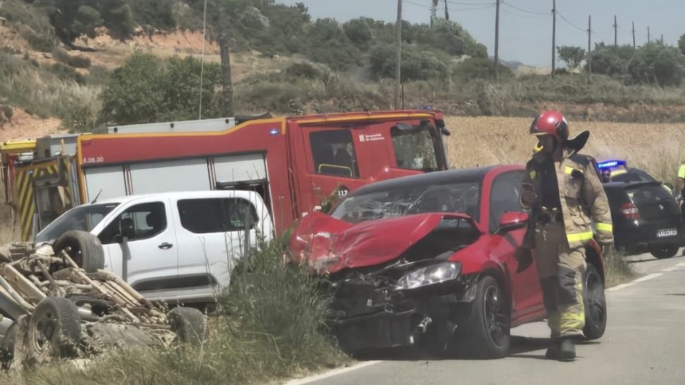 Accident amb dos turismes implicats a la C-241d, a Montblanc